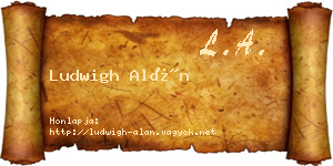 Ludwigh Alán névjegykártya
